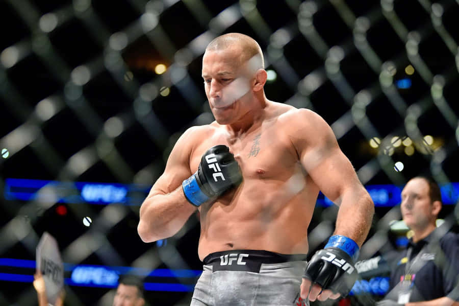 Georges St-pierre At Ufc 217 Wallpaper