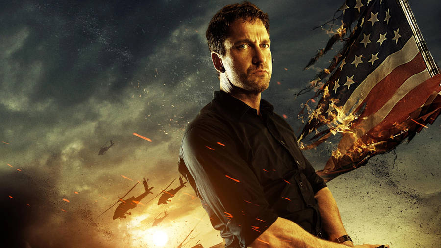 Gerard Butler Olympus Has Fallen Movie Poster Wallpaper