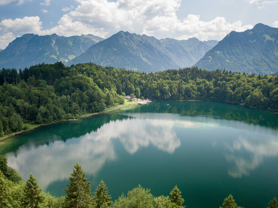 Germany Freibergsee Mountain Lake Wallpaper