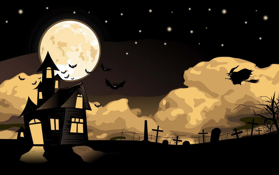 Get Into The Spirit Of Halloween With A Spooky Animated Theme Wallpaper