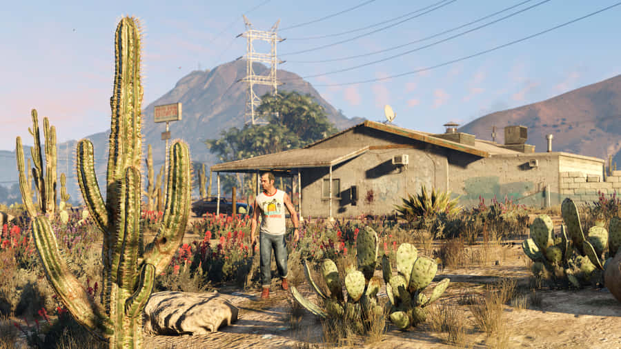 Get Ready For A Thrilling Gaming Experience With Gta 5 4k! Wallpaper