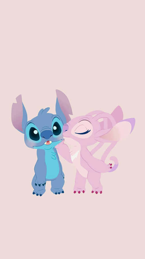 Get Ready For The Ultimate Romcom: Stitch And Angel's Cutest Couple Moment! Wallpaper