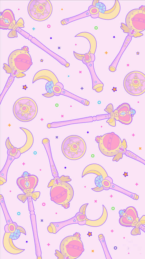 Get Ready To Save The World With The Iconic Sailor Moon Pattern Wallpaper