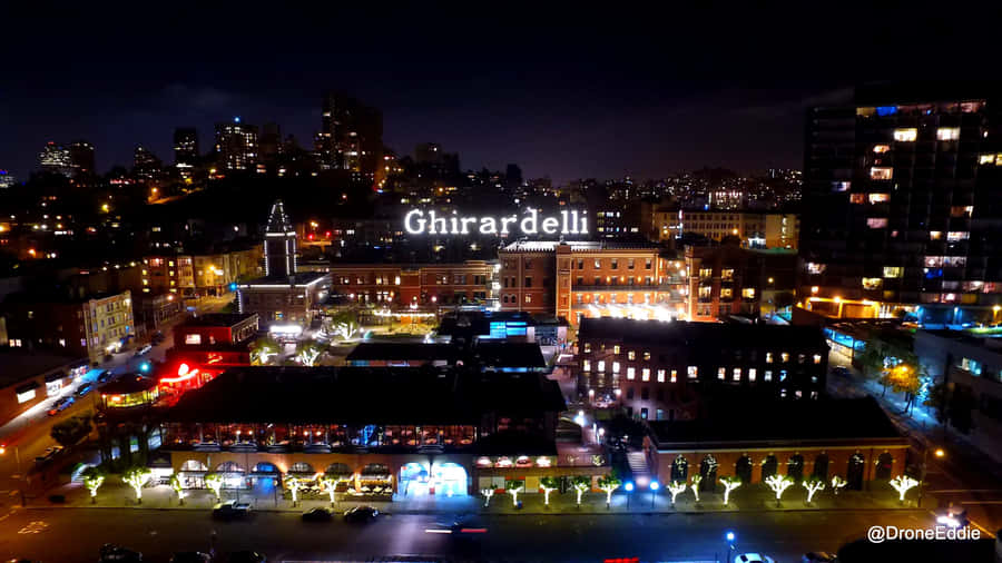 Ghiradelli Square Sign At Night Lights Wallpaper