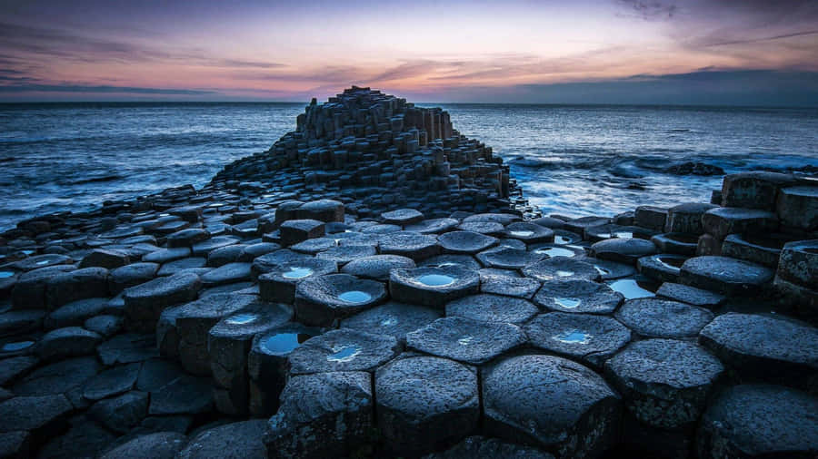 Giant's Causeway Wide Ocean View Wallpaper