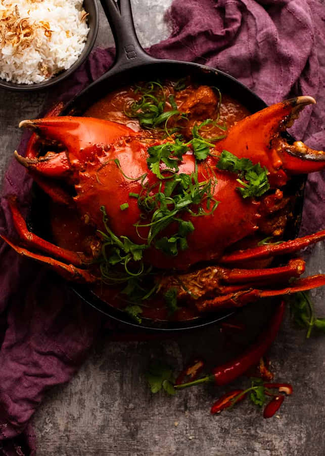 Giant Whole Singaporean Chilli Crab Wallpaper