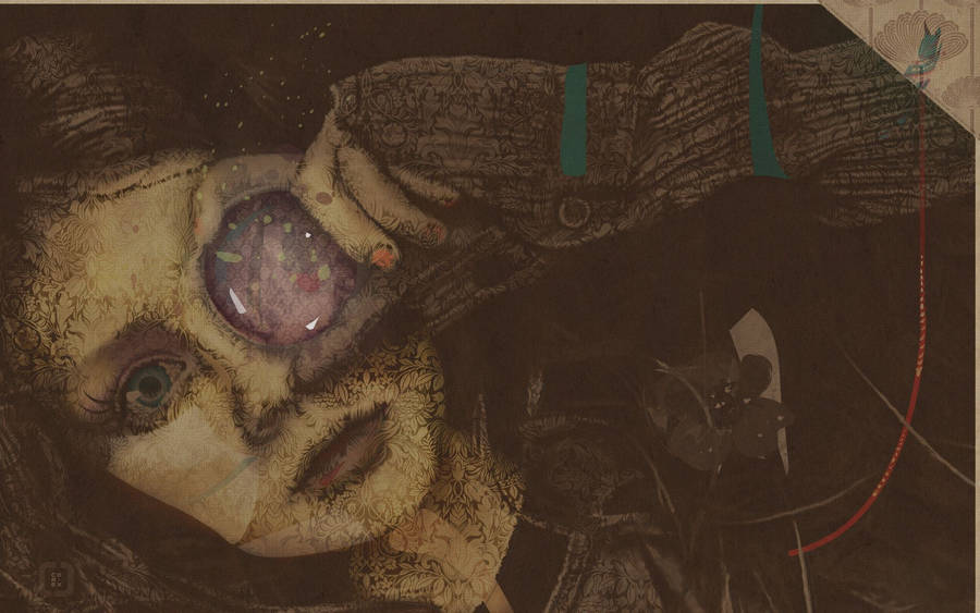 Girl With Monocle Portrait Wallpaper