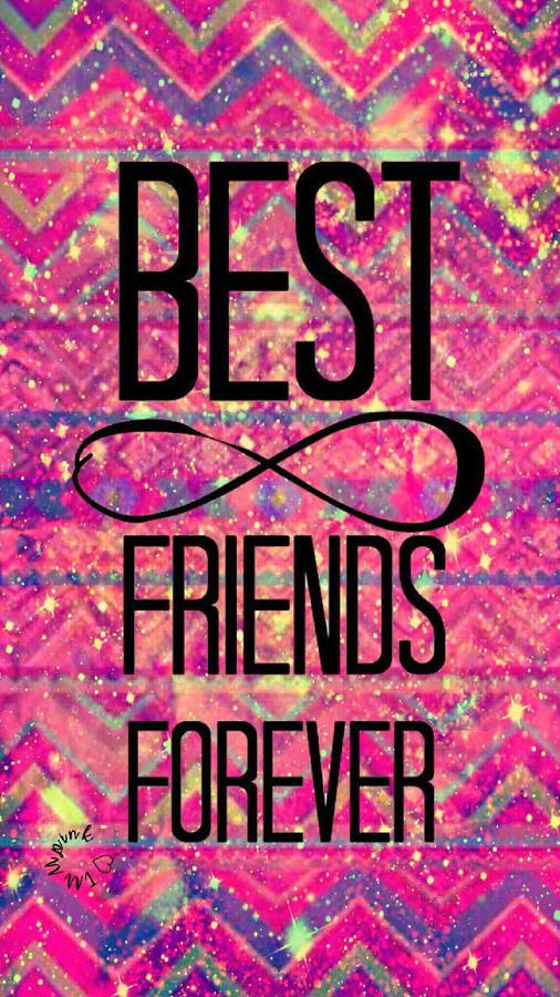 Girly Bff Infinity Pink Pattern Wallpaper