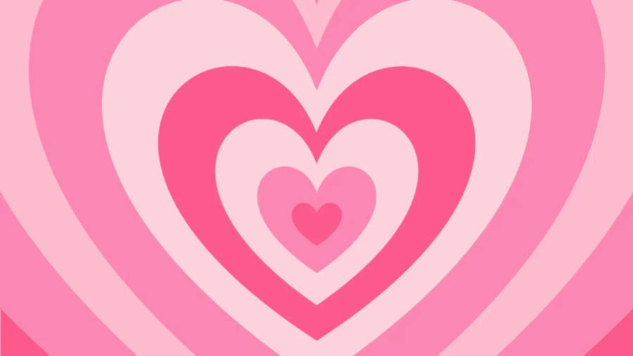 Girly Pink Wildflower Heart Wallpaper