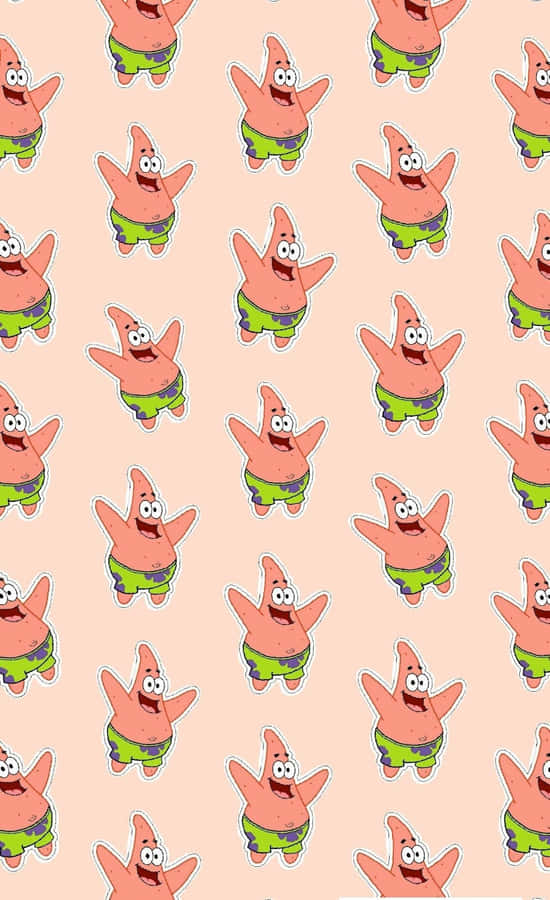 Gleeful Patrick Sticker Aesthetic Wallpaper