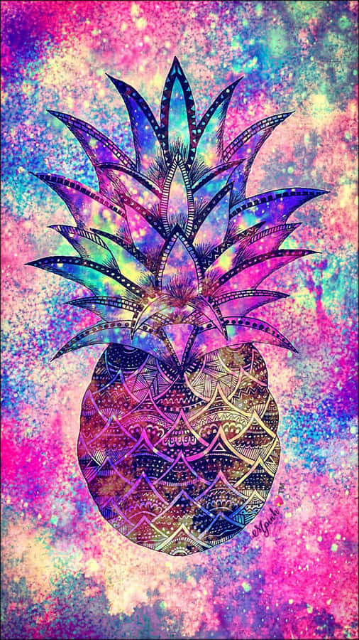 Glitter Galaxy Pineapple Wallpaper