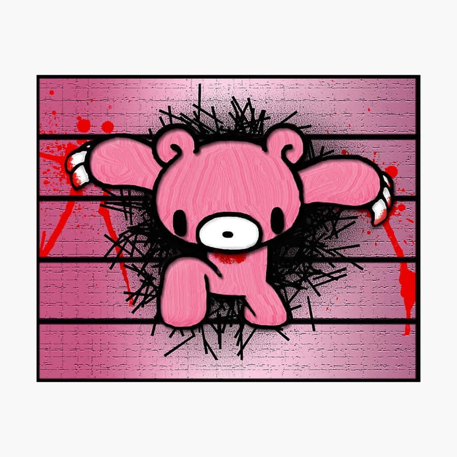 Gloomy Bear Jumping Off A Wall Wallpaper