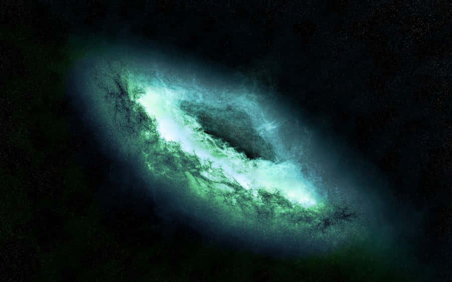 Glowing Galaxy Blue Aesthetic Wallpaper