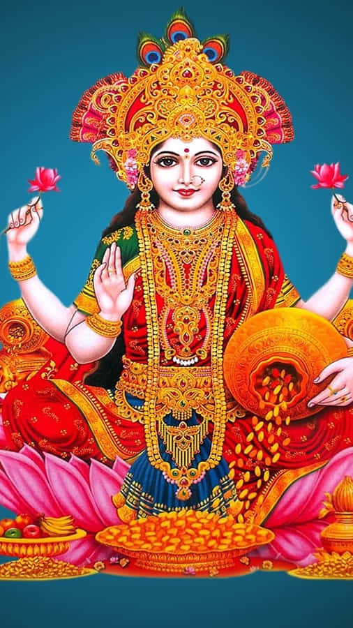 Goddess_ Mahalakshmi_ Traditional_ Artwork Wallpaper
