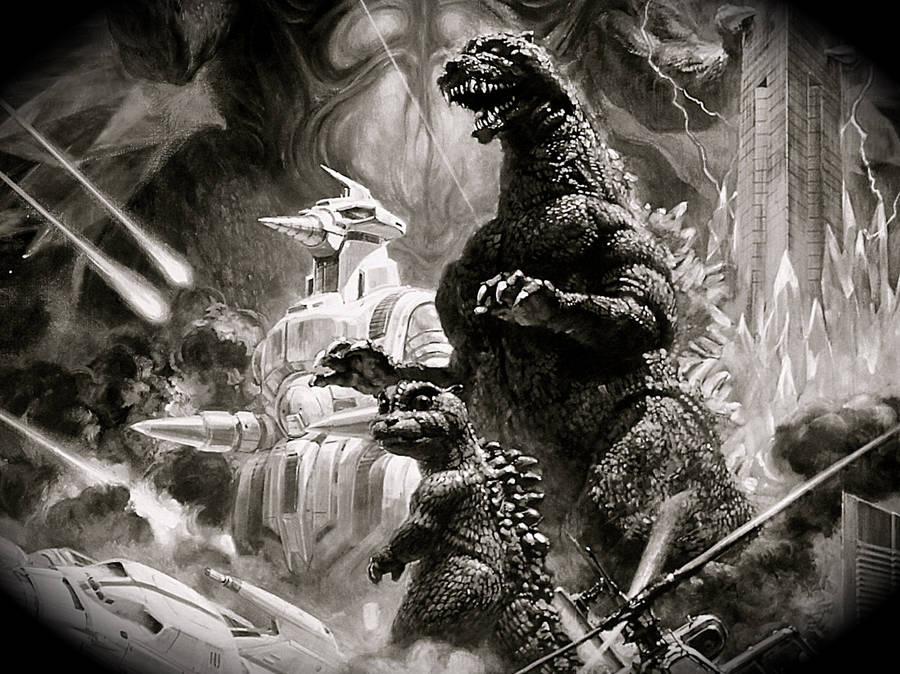 Godzilla 4k Black And White Wallpaper