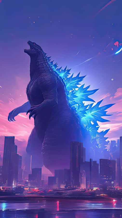 Godzilla Dominance Over Cityscape Wallpaper