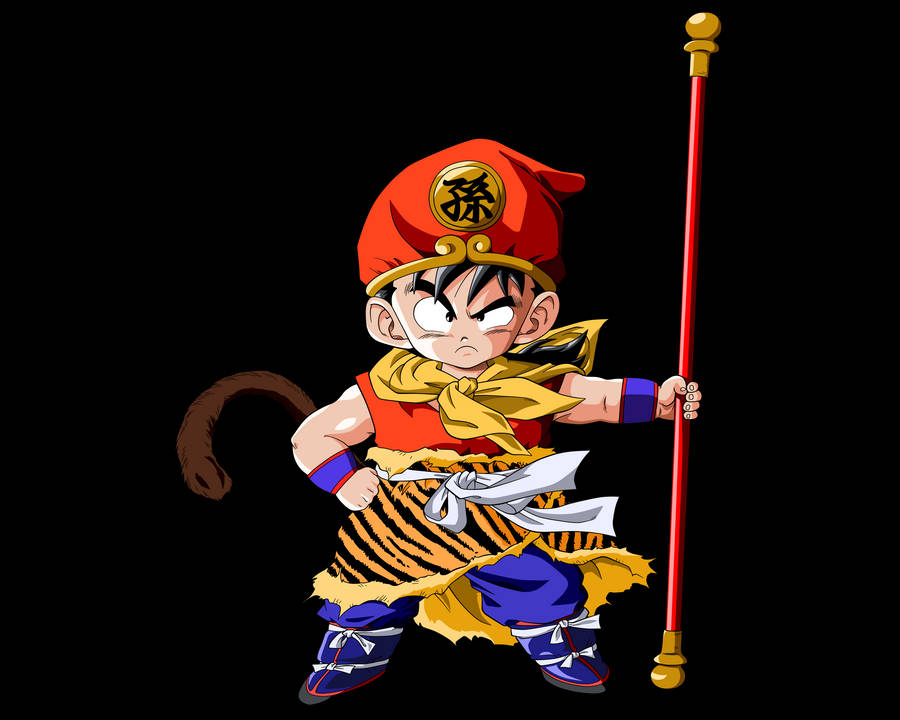 Gohan As Child With Power Pole Wallpaper