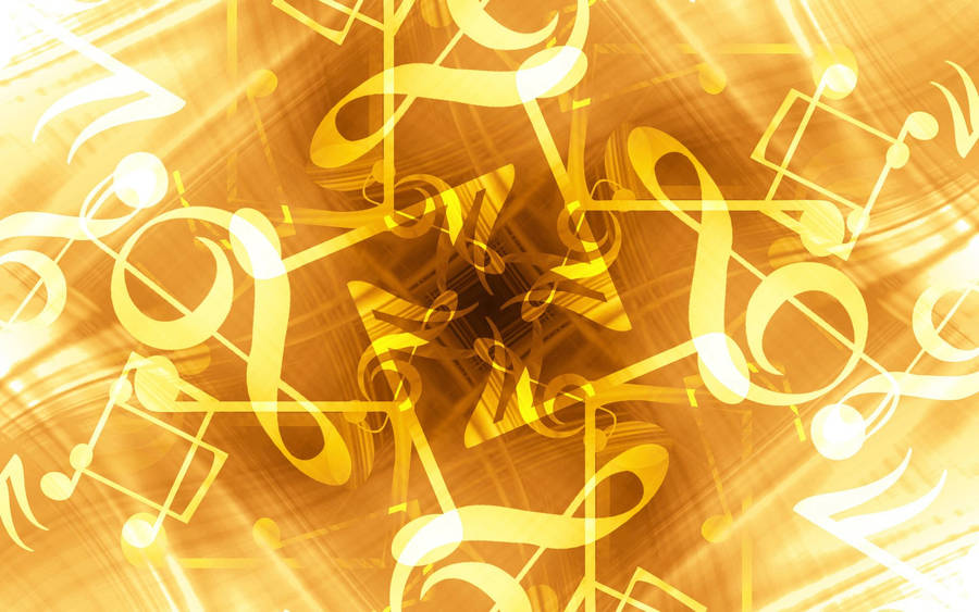 Gold Abstract Music Note Wallpaper