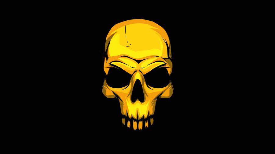 Gold Gangster Skull Wallpaper