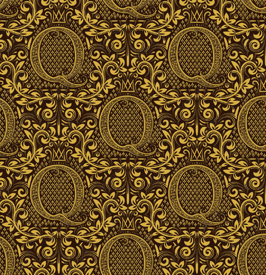 Gold Letter Q Pattern Wallpaper