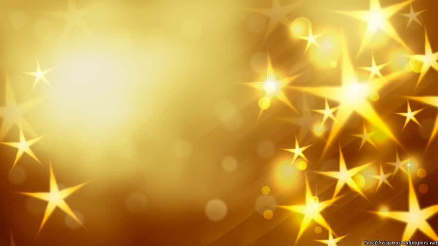 Gold Stars In The Night Sky Wallpaper