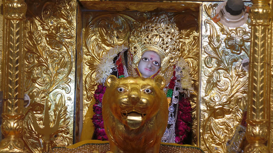 Golden_ Ambe_ Maa_ Altar Wallpaper
