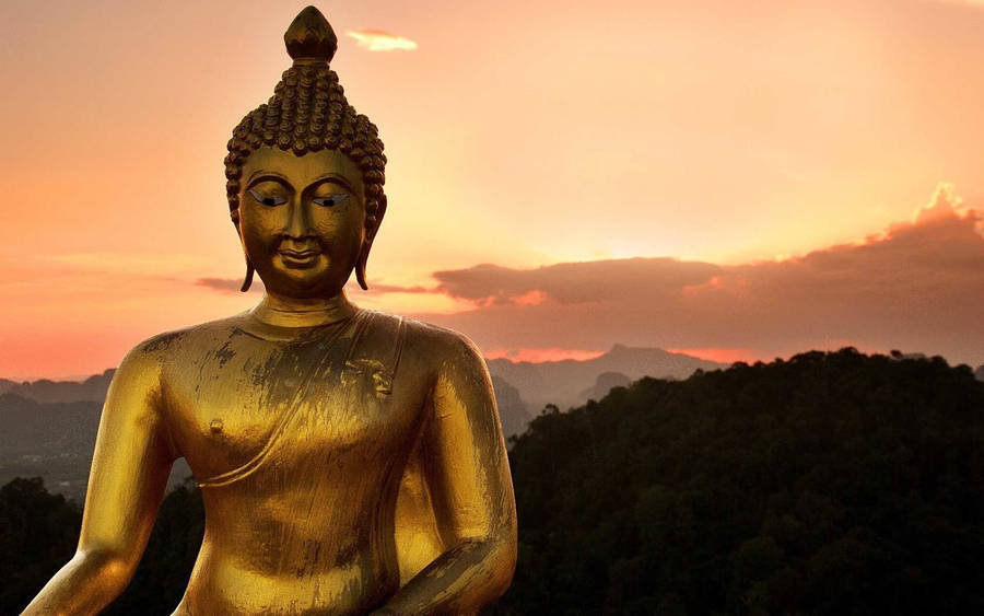 Golden Statue Of Buddha Hd Wallpaper