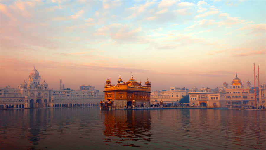 Golden Temple On Foggy Day Wallpaper