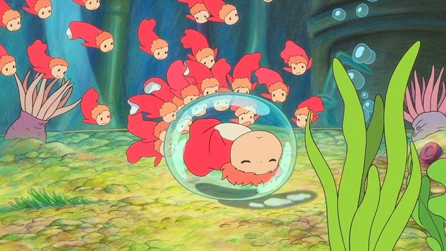 Goldfish Ponyo And Siblings Wallpaper