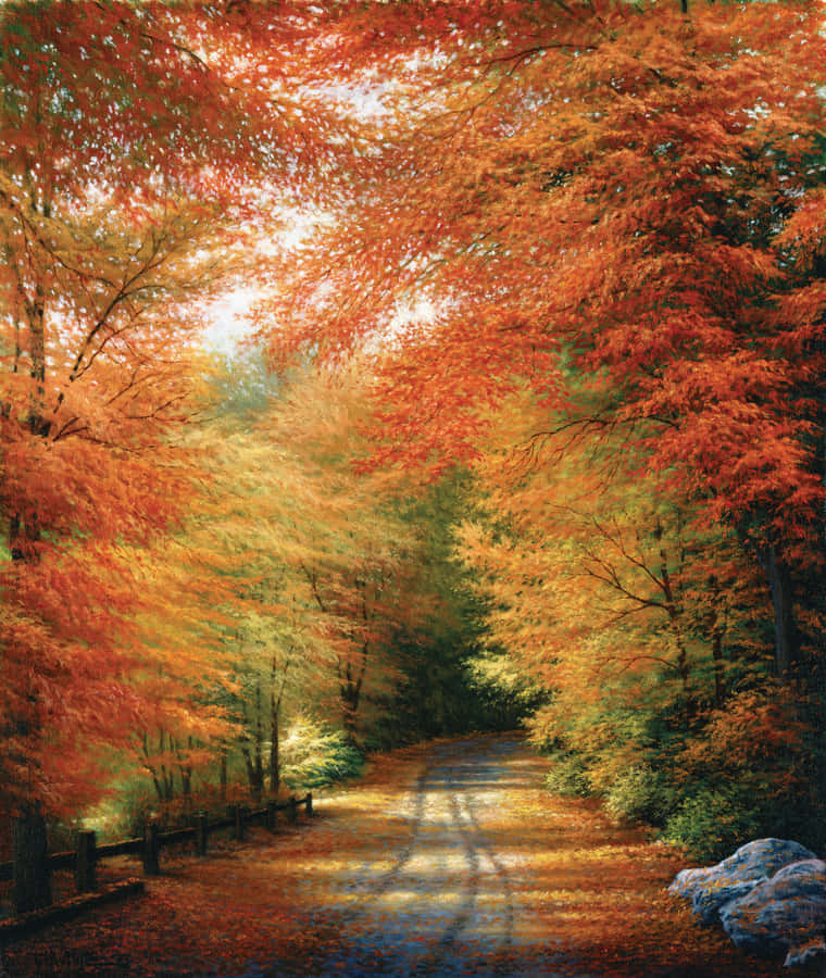 Gorgeous Views Of Autumn Foliage In New England Wallpaper