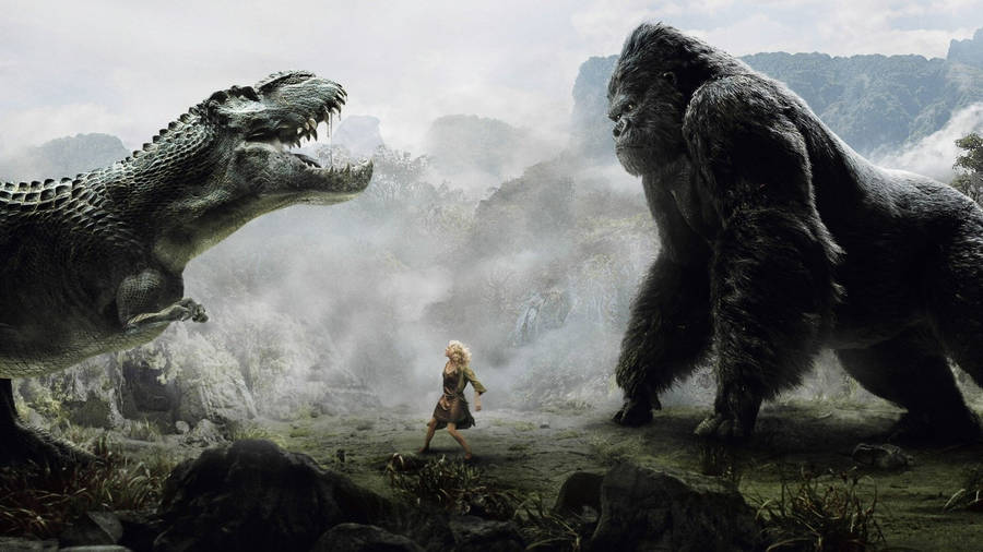 Gorilla Vs T-rex Wallpaper