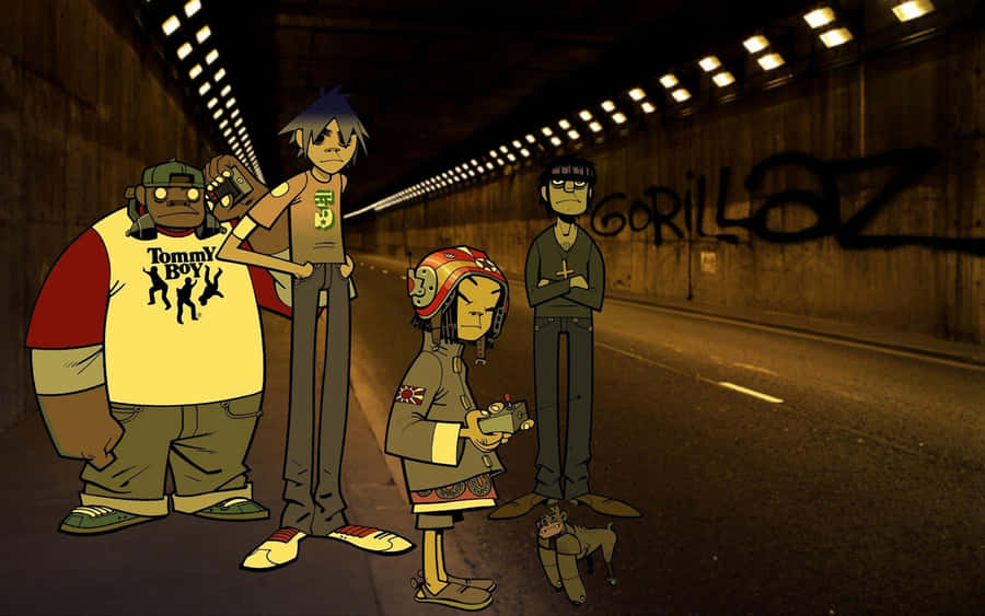 Gorillaz 4k Tunnel On Road Wallpaper