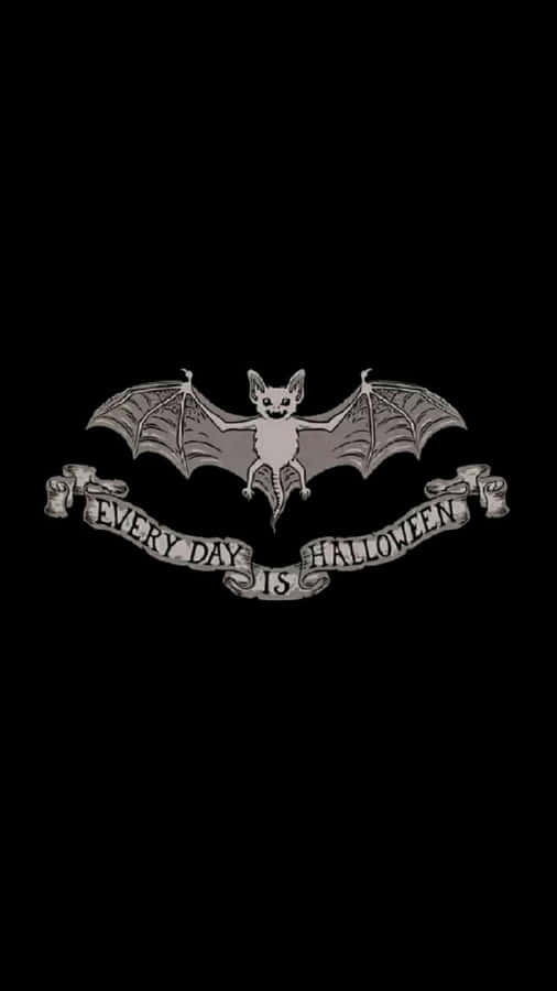 Gothic Bat Halloween Mantra Wallpaper