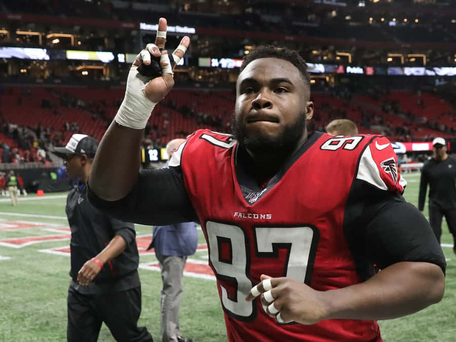 Grady Jarrett Football Peace Sign Wallpaper
