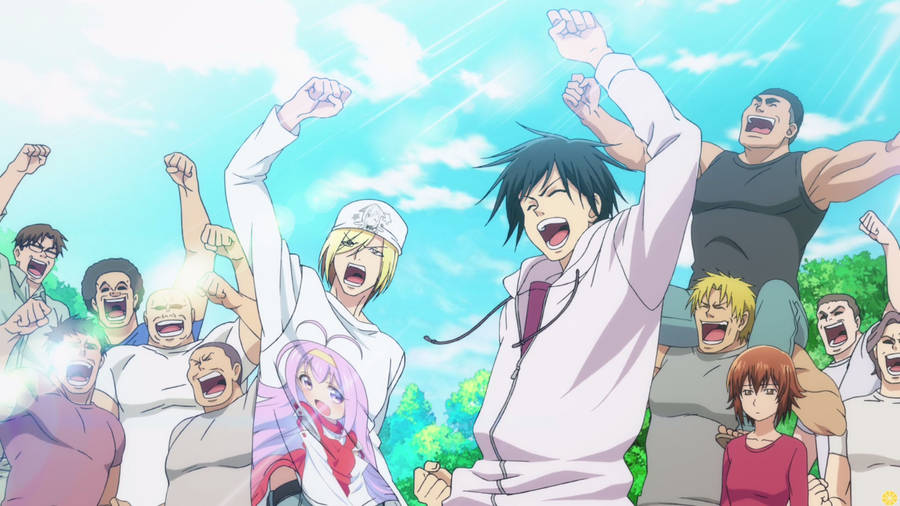 Grand Blue Celebrating Scene Wallpaper