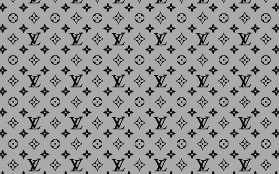 Gray And Black Louis Vuitton Print Wallpaper