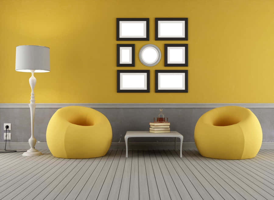 Gray And Yellow Bean Bag Wallpaper