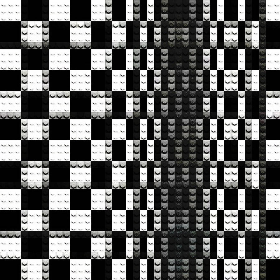 Gray Black And White Squares Lego Wallpaper