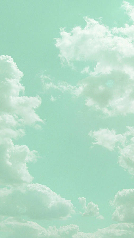 Green Aesthetic Tumblr Cloudy Skies Wallpaper