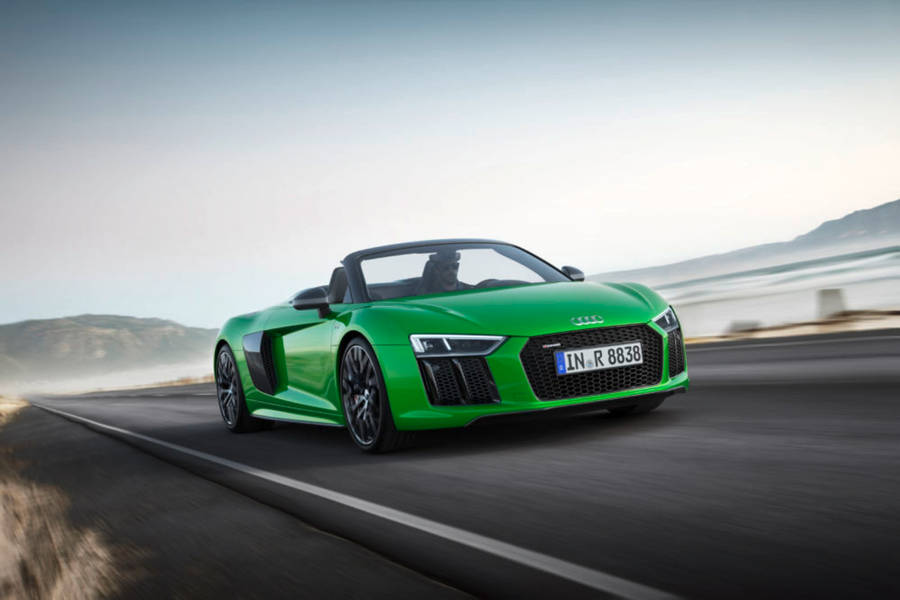 Green Audi R8 Spyder Wallpaper