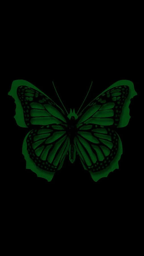 Green Butterfly Dark Aesthetic Wallpaper