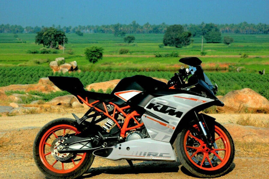 Green Field Ktm Bike Wallpaper