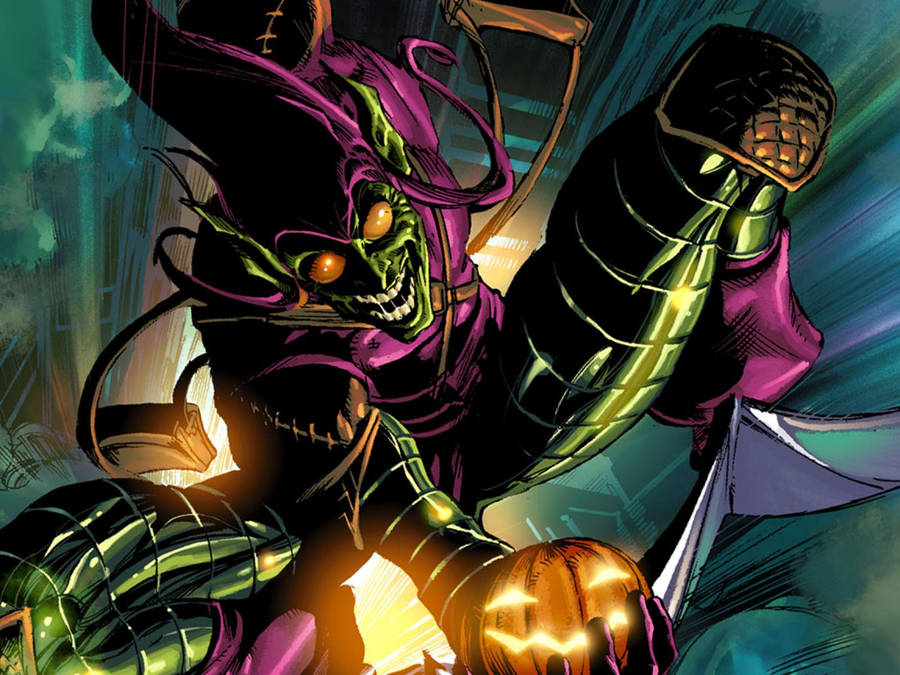 Green Goblin Pumpkin Wallpaper