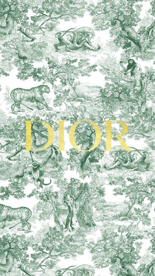 Green Print Dior Phone Wallpaper