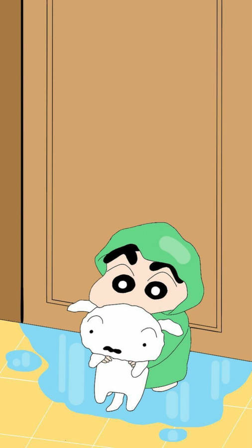 Green Raincoat Shinchan Aesthetic Wallpaper