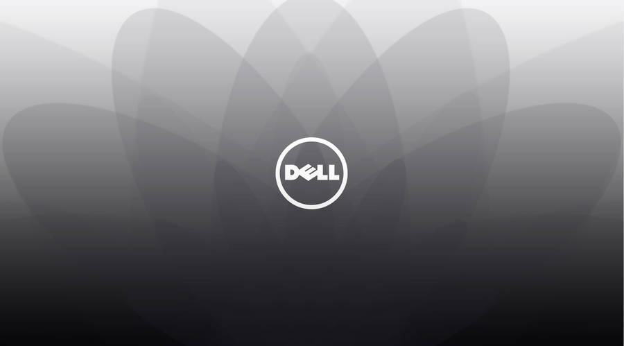 Greyscale Dell Leaf Overlay Wallpaper