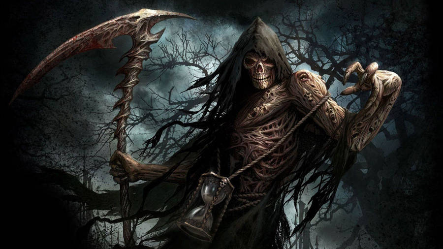 Grim Reaper Demon With Scythes Wallpaper