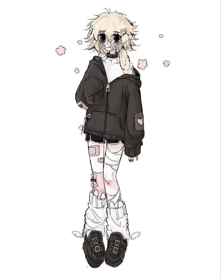 Grunge Cartoon Black White Bruises Wallpaper