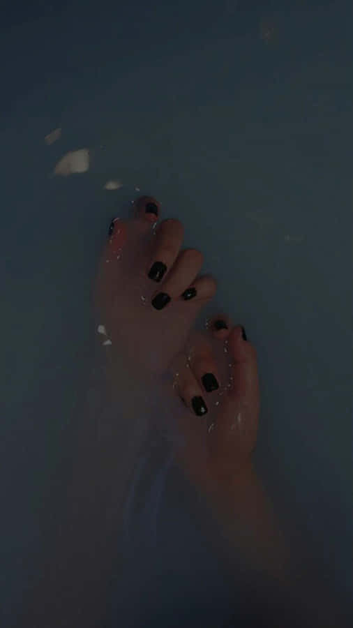 Grunge Tumblr Aesthetic Black Nail Polish Wallpaper