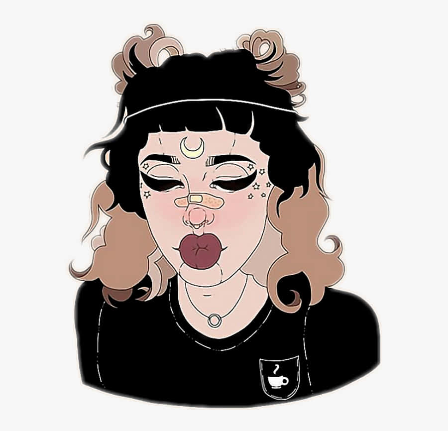 Grunge Tumblr Aesthetic Girl Digital Art Wallpaper